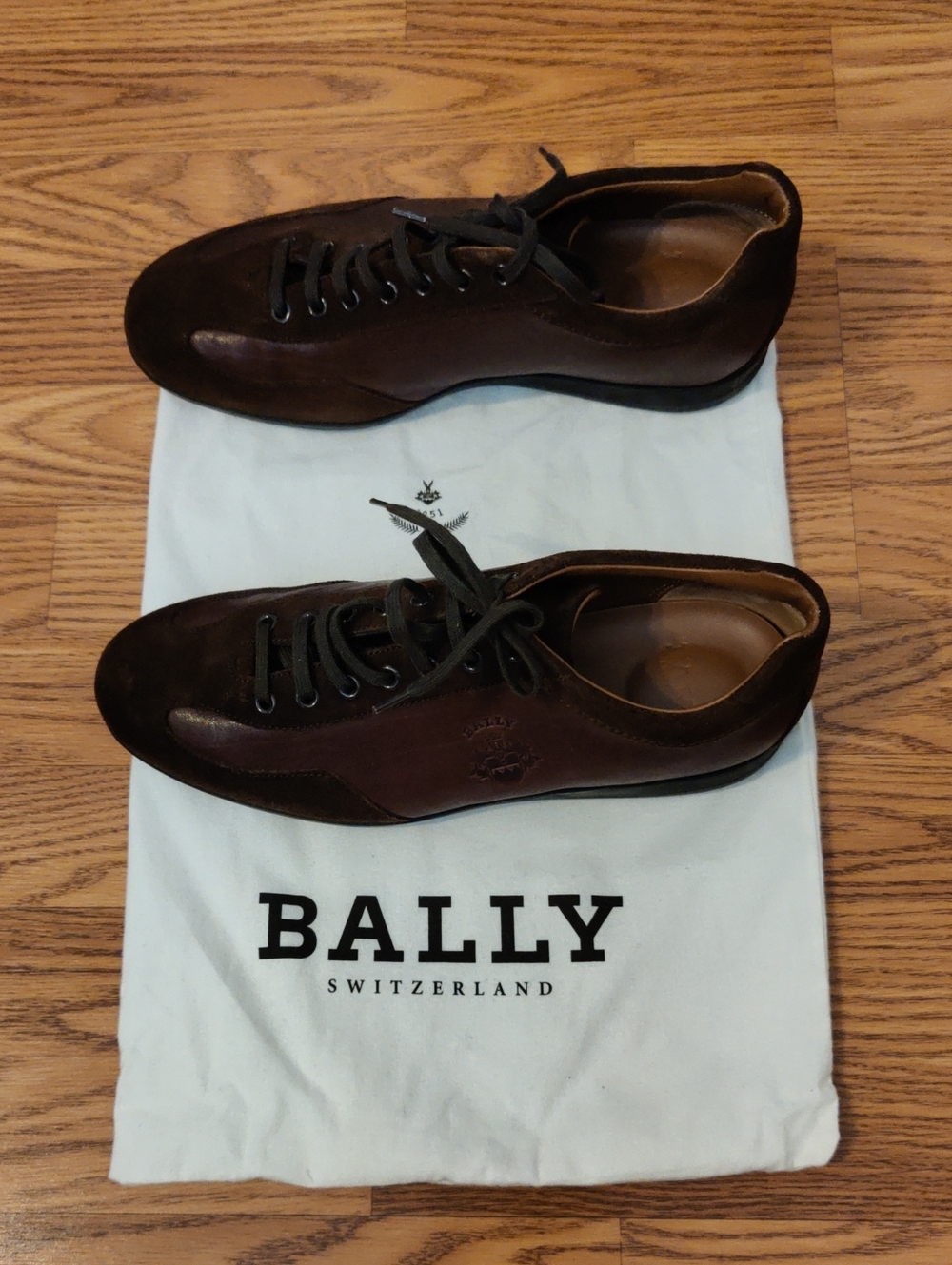 Brand New - Bally Men’s Dark Brown Leather Low-Top Sneakers